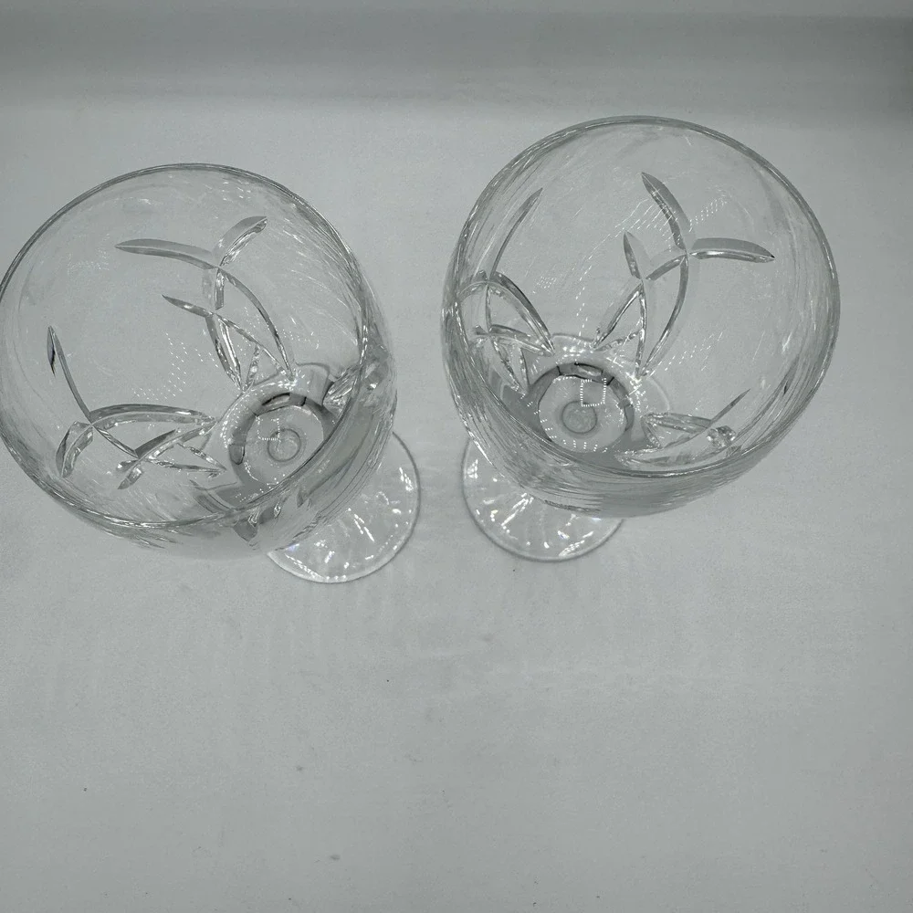 SET OF 2 WATERFORD JOHN ROCHA SIGNATURE 8.25 INCHES TALL WHITE WINE STEM GLASSES